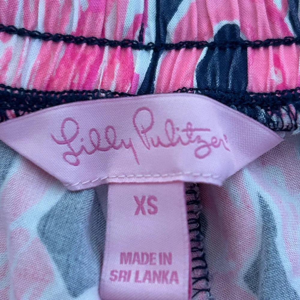 Lilly Pulitzer Katia Flamingo Shorts Pink Blue Size XS